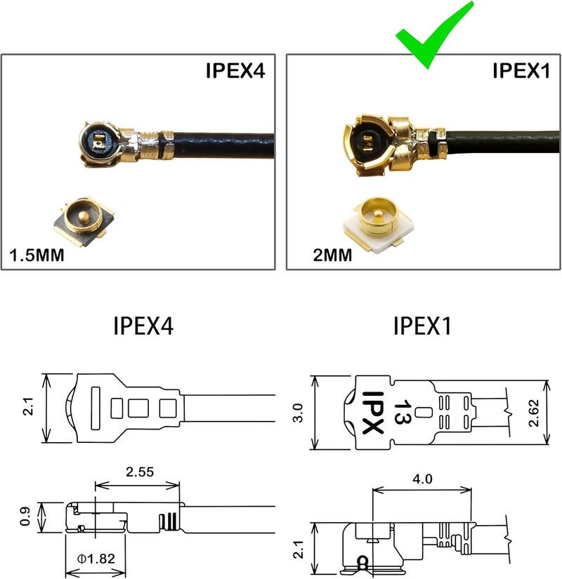 Rydocyee IPEX U.FL to SMA Female Cable 8 Inches RG178 WiFi Pigtail Coaxial Cable Connecting SMA Antenna to 4G 5G Router, Modem, MiFi Hotspot, Mini PCIE Wireless Card, WiFi Motherboard - 5 Pack - Image 3